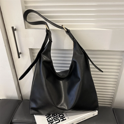 Bolso Tote de Cuero PU de Gran Capacidad para Mujer Bolso de Hombro Hobo Vintage Con Correa Ajustable