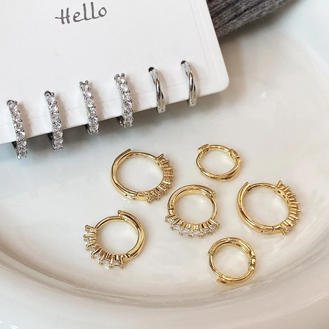 Glänzende Zirkonia Kupfer Creolen Elegante Luxus Schmuck Kollektion Für Damen Gedrehte Textur Gepflasterte Stile