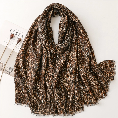 Damen Baumwollgefühl Satin Schal Goldprägung Punkte Schal Winter Warm Ausgefranste Kante Pashmina Für Reisen Damen Schmuck