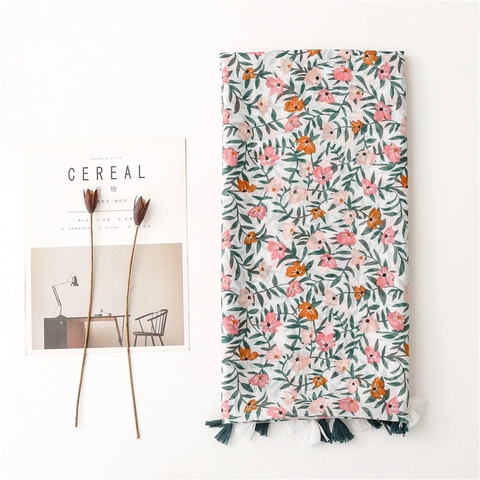 Écharpe Châle Femme Imprimé Floral Tropical Léger Respirant Fil De Bali Gland Style Bohème Doux Frais