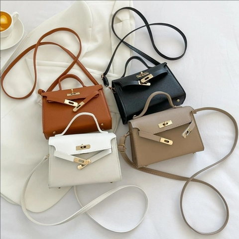 Mini Top Handle Handbag PU Leather Crossbody Bag With Detachable Shoulder Strap Versatile Elegant Fashion For Women