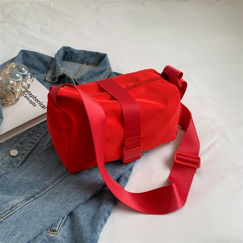 Bolso Bandolera Minimalista de Tela Oxford de Nailon para Mujer Color Sólido Impermeabile Bolso de Hombro para Fitness Viaje Conmutar