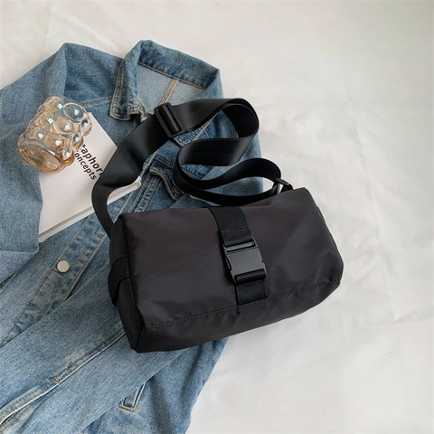 Bolso Bandolera Minimalista de Tela Oxford de Nailon para Mujer Color Sólido Impermeabile Bolso de Hombro para Fitness Viaje Conmutar