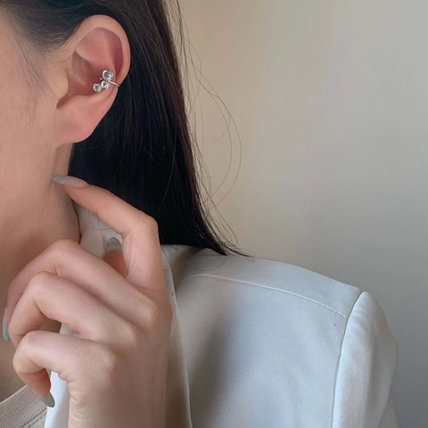 Pendiente De Clip De Cobre Bañado Minimalista Con Circonita Sin Perforación En Forma De C Clip De Oreja Para Mujer
