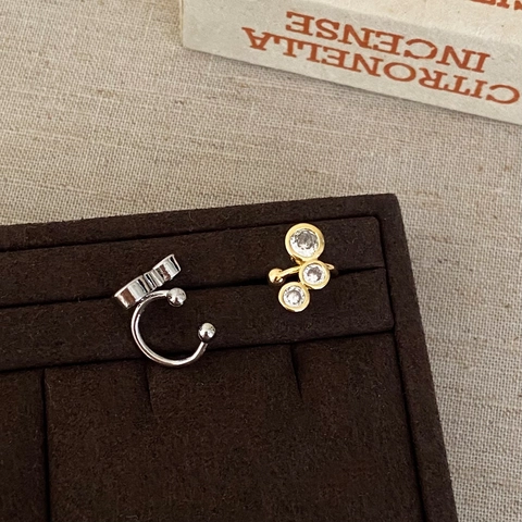 Pendiente De Clip De Cobre Bañado Minimalista Con Circonita Sin Perforación En Forma De C Clip De Oreja Para Mujer
