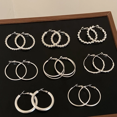 Silver Plated Copper Hoop Earrings For Women Simple Geometric Jewelry With 925 Sterling Silver Earring Post