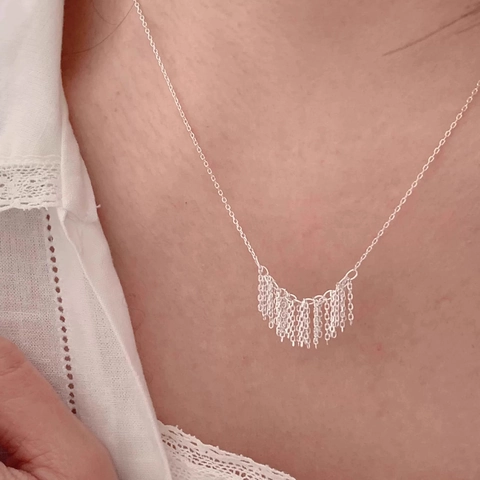 Elegant Tassel Pendant Necklace Minimalist Copper Plated Dainty Chain Clavicle Jewelry For Women Daily Versatile Accessory