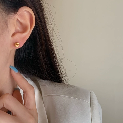 Simple Knot Tassel Dangle Earrings Long Chain Copper 18K Gold Plated Niche Design Elegant Jewelry For Women Commute