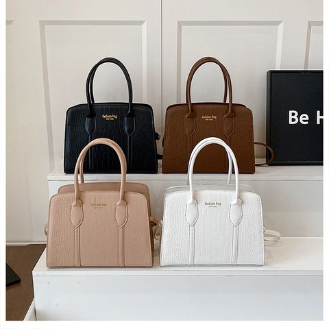 Bolso De Axila De Cuero PU Con Patrón De Cocodrilo De Gran Capacidad Bolso De Hombro Para Mujer Estilo Coreano