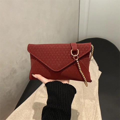 Damen Umschlag Kette Schultertasche Webmuster Minimalistisch Clutch Crossbody Bag Für Täglich Party Damen Mode Handtasche