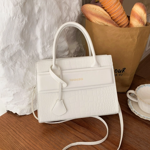 Dames Krokodillenpatroon PU Leer Handtas Stijlvolle Crossbody Tas Met Reliëf Met Schouderriem Voor Dagelijks Woon-werkverkeer Kantoor Streetwear