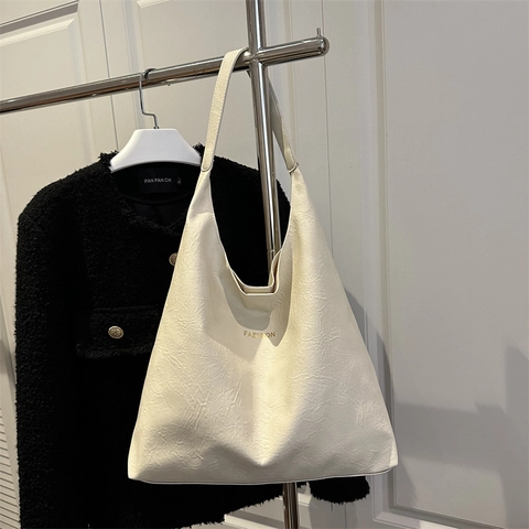 Borsa Tote Grande Capacità Pelle PU Borsa A Spalla Sottoascella Moda Pendolare Semplice Retrò Donne Con Piccola Pochette
