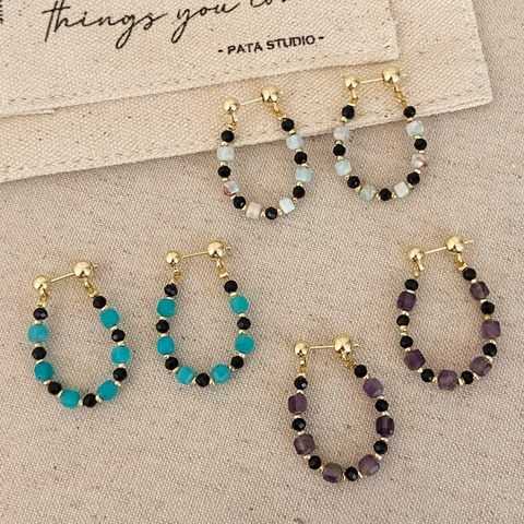 Kralen Hangende Oorbellen 14K Verguld Messing Met Koperen Oorsteker Natuursteen Kristal Handgemaakt Boho Sieraden Dames
