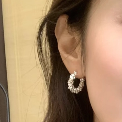 Körnig Texturierte Creolen Minimalistischer Geometrischer Schmuck Für Damen Mit 925 Sterling Silber Ohrstecker