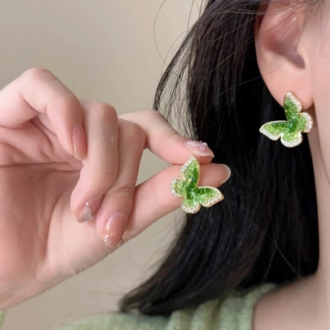 Butterfly Stud Earrings With Crystal Rhinestone And 925 Sterling Silver Earring Post Luxury Delicate Jewelry For Women
