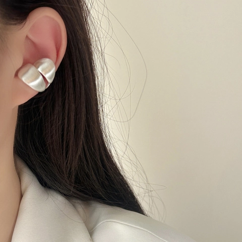Pendientes De Clip Geometricos Minimalistas Vintage De Cobre Cepillado Mate Pendientes Sin Agujero Para Mujer