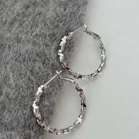 Pendientes De Aro Geométricos De Cobre Plateado O Dorado Metal Texturizado Estilo De Lujo Minimalista Para Mujeres