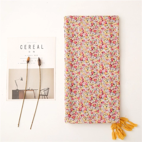 Dames Sjaal Met Bloemenprint Lichtgewicht Polyester Voile Omslagdoek Met Kwastjes Zacht Elegant Zonbescherming
