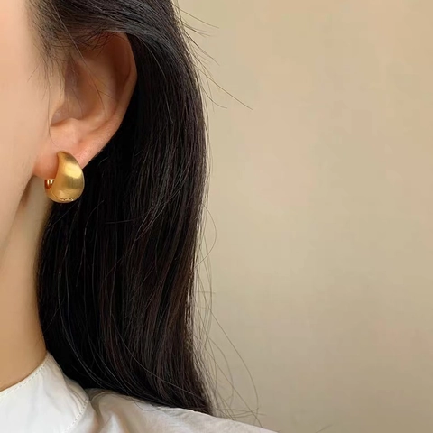 Orecchini A Cerchio In Rame Minimalisti Eleganti Francesi Texture Opaca Spazzolata Geometrici A C Stile Vintage Per Donne