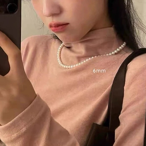 Elegante Collana Di Künstliche Perle Tonde Stile Vintage Light Luxury Gioielli Per Donne Festa Matrimonio Choker Minimaliste Versatile