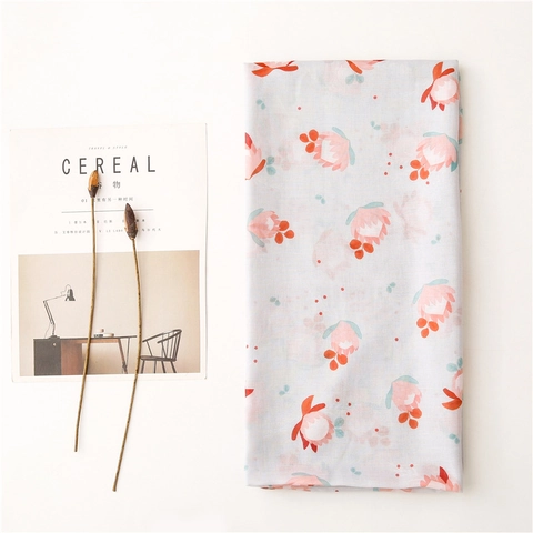 Elegant Floral Print Scarf Shawl Lightweight Polyester Cotton Linen Feel Sun Protection Wrap For Women