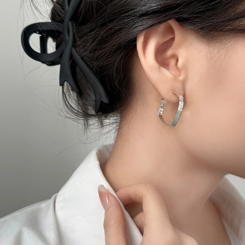 Orecchini A Cerchio Quadrati Geometrici Rame Placcato Oro 18K Texture Opaca Gioielli Minimalisti Moderni Donna
