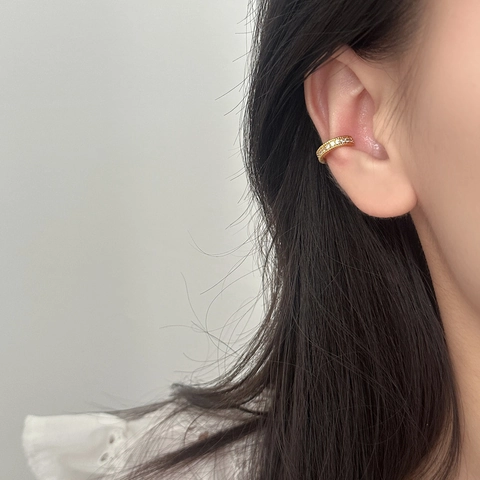 Μινιμαλιστικό Χάλκινο Σκουλαρίκι Ear Cuff Με Ζιργκόν Σχήμα C Χωρίς Τρύπα Γεωμετρικό Κόσμημα Για Γυναίκες