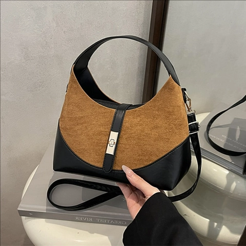 Französischer Vintage Damen Umhängetasche Mit Tasche Wildlederimitat Kunstleder Hobo Tote Tasche Leopard Blumenmuster Handtasche