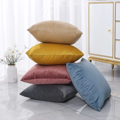 Dekorativer Kissenbezug Weicher Holländischer Samt Einfarbig Nordischer Stil Kissenhülle Für Sofa Wohnzimmer Schlafzimmer