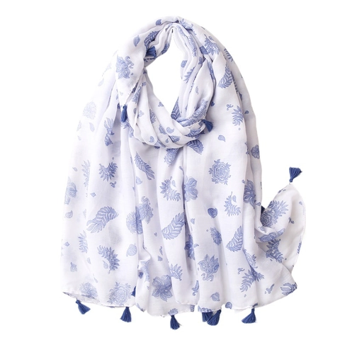 Chal Bufanda Larga Mujer Tacto Algodón Lino Estampado Floral Paisley Flecos Protección Solar Playa Elegante