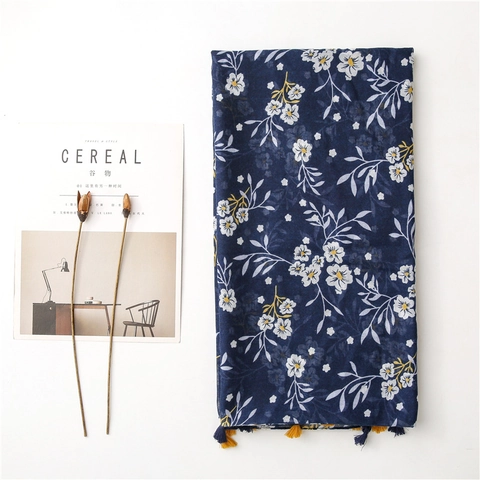 Écharpe Châle Femme Viscose Polyester Imprimé Floral Paisley Glands Plage Protection Solaire Bohème Ethnique