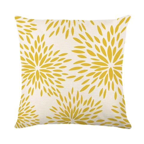 Funda de Cojín Impermeable para Exteriores de Lino Fino Estampado Floral Geométrico Funda de Almohada Decorativa para Sofá Patio Hogar Oficina