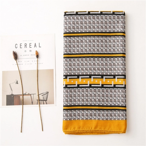 Écharpe Châle Imprimé Géométrique Lettres Polyester Toucher Coton Lin Solaire Wrap Mode Femme