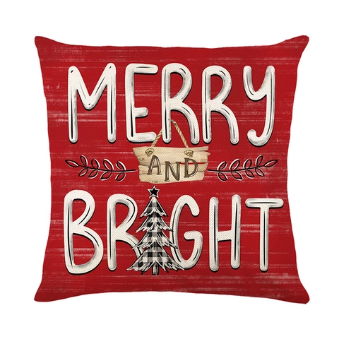 Christmas Decorative Pillowcase Polyester Xmas Tree Red Truck Snowflake Holiday Throw Pillow Cover For Sofa Living Room Decor