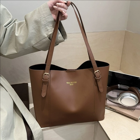 Borsa Tote Da Donna Grande Minimalista Pelle PU Borsa A Tracolla Per Pendolari Con Tracolla Regolabile E Chiusura Magnetica