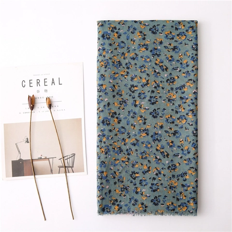 Dames Sjaal Met Bloemenprint Polyester Katoen Linnen Gevoel Bedrukt Lang Contrastkleur Franjerand Boho Retro Zonbescherming
