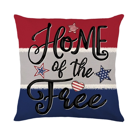 Onafhankelijkheidsdag Decoratieve Kussenslopen Polyester Amerikaanse Vlag Sterren Strepen Vintage Rode Vrachtwagen Patriotisch Sofa Bank