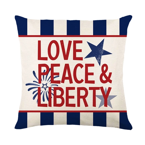 Kissenbezug US Flagge Druck Independence Day Thema Polyester Leinen Dekorative Kissenhülle Für Zuhause Sofa Patriotisch