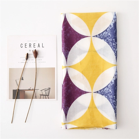 Geometric Patchwork Scarf Women Long Shawl Fringe Elegant Modern Breathable Polyester Cotton Feel Wrap Soft Lightweight