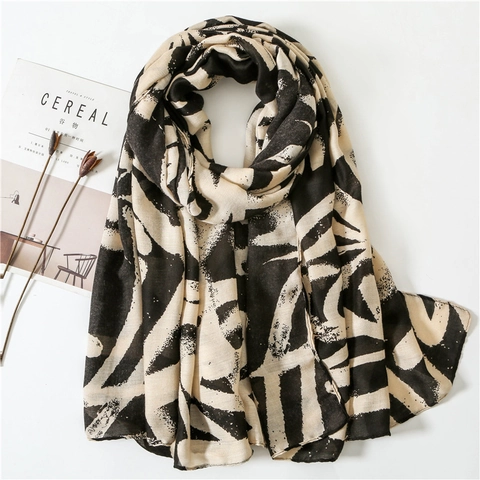Grote Sjaal Omslagdoek Katoen Polyester Mix Graffiti Abstracte Kunstprint Lichtgewicht Zonbescherming Voor Dames Reizen Strand