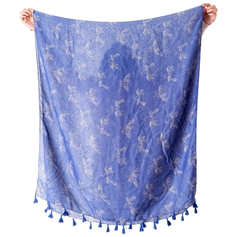 Grande Sciarpa Scialle Da Donna Voile Stampa Uccello Farfalla Nappa Leggera Spiaggia Protezione Solare Avvolgente Accessori Eleganti