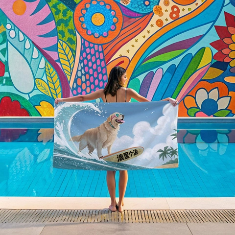 Microfiber Printed Beach Towel Quick Dry Absorbent Bath Towel Cartoon Animal Floral Pattern Summer Holiday Pool Travel Blanket