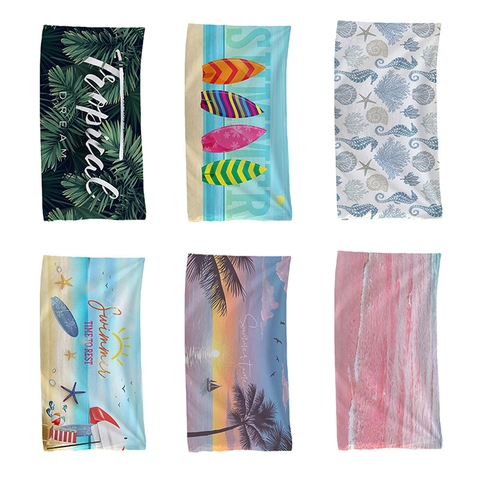 Microfiber Cartoon Printed Beach Towel Quick Dry Sand Proof Large Bath Towel For Swimming Pool Yoga Travel Summer Seaside
