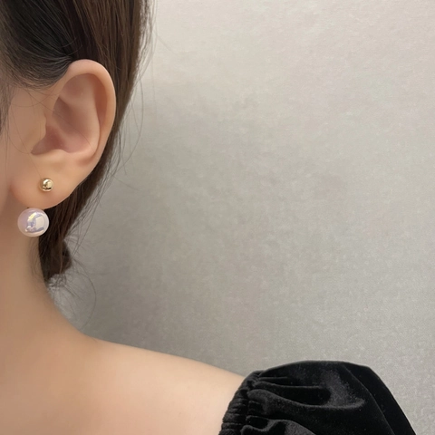 Pendientes De Perla Artificial Sirena Aurora Con Poste De Plata De Ley 925 Cobre Chapado En Oro Joyería Minimalista Para Mujer