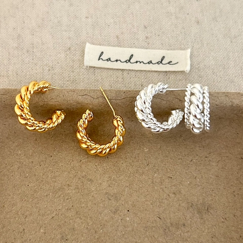 Pendientes De Aro Trenzados En Forma De C Con Poste De Cobre Joyas Minimalistas Estilo Vintage Para Mujer