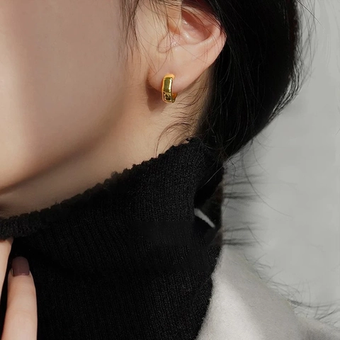 Bambus Creolen Minimalistisch Retro Schick Kupfer Schmuck Für Damen Mit 925 Sterling Silber Ohrstecker