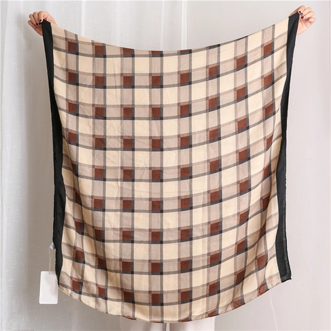 Women Retro British Plaid Scarf Long Soft Polyester Shawl Wrap All Season Fashion
