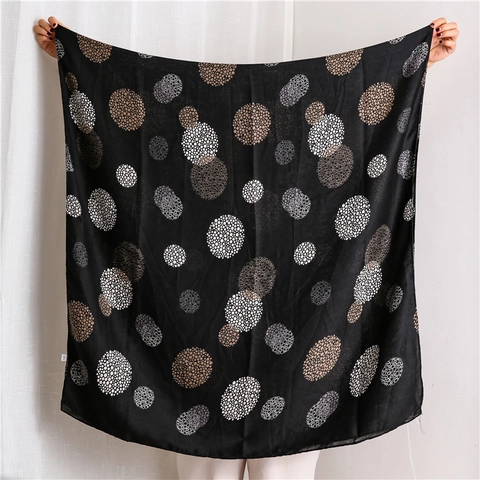 Dames Sjaal Met Stipjesprint Groot Vintage Etnische Stijl Sjaal Lichtgewicht Zacht Ademend Polyester Accessoire