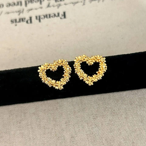 Hart Oorbellen En Ring Koper Gekorreld Met 925 Sterling Zilveren Oorsteker Verstelbaar Open Voor Dames