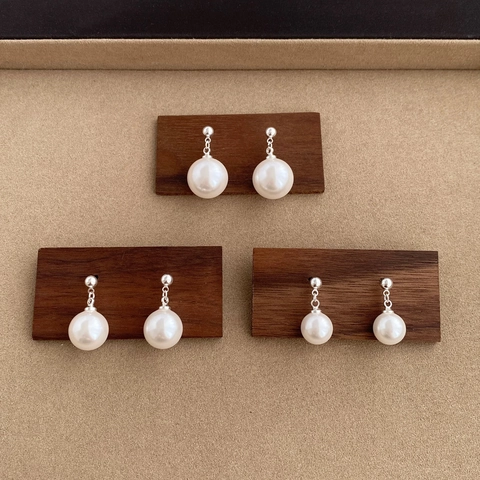 Orecchini Pendenti Con Künstliche Perle Rame Placcato Argento Minimalista Elegante Tondo Gioielli Donna Quotidiano